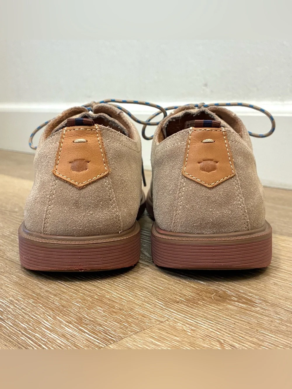 Florsheim Supacush Plain Toe Oxford Jr Shoes Brown Sand Suede Kids Size 7 M